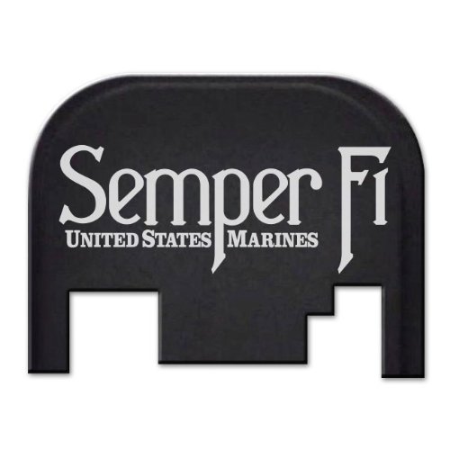 BASTION Laser Engraved Rear Cover Slide Back Plate for Glock - see Description for model list. Gen 1-4 only, not Gen 5. Does not fit Glock 42 or 43 models. Semper Fi