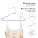 SONGMICS Clothes Hangers Plastic 50 Pack, Easy and Convenient with Widened Non Slip Grooves and Reinforced Ends, White UCRP03W-50