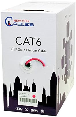 1000ft, Bulk, Cat6 Cable, UTP, Solid, Plenum Rated CMP, 550 MHZ, 23 AWG (Red)