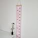 MinoMia Kids Growth Chart, Wood Frame Fabric Canvas Height Measurement Ruler from Baby to Adult for Child's Room Decoration 7.9 x 79in (7.9 x 79in, Pink - Cloud)