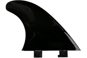saruSURF 4.5" Flexy Tip Fin Stabilizer for shortboard to SUP Minimum Flex for River and Surf 2 Tab Mini Box + FCS compatible Black, all are 50/50 foil