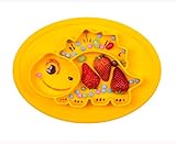 Qshare Toddler Plates, One-Piece Baby Plate for Babies Toddlers and Kids, Portable BPA-Free FDA Approved Strong Suction Plates for Toddlers, Dishwasher and Microwave Safe Silicone Placemat 11x8x1 Inch