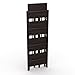 Stony Edge 4-Tier Folding Bookshelf | Espresso Wood Finish | 45x16x11.5 Inches | Book Shelf for Books and Trinkets | No Assembly Required | Foldable & Small Bookshelf for Home and Office