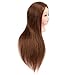 Microtimes Mannequin Head 100% Real Human Hair Cosmetology Hairdresser Training Head Manikin Cosmetology Doll Head (Table Clamp Stand Included) (brown)