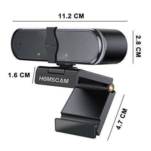 Camara-Web-HOMSCAM-Webcam-Enfoque-Automatico-con-Microfono-Estereo-1080P-HD-Webcam-de-Ordenador-Enchufable-para-Grabaciones-y-Emisiones-con-USB-para-VideoconferenciasVideollamadasVideojuegos