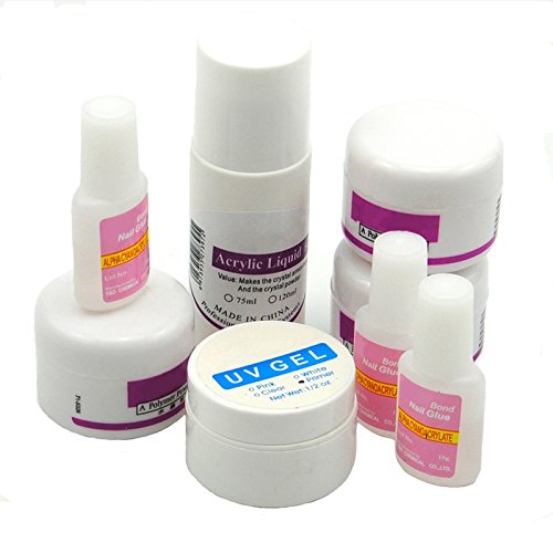 Fashion Zone Acrylic Nail Art Kit with Acrylic Powder, Acrylic Liquid,Glitter Nail Rhinestones Decoration Manicure Nail Art Design Kit