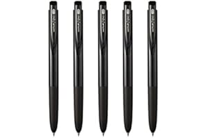 Uni-ball Signo RT1 Retractable Gel Ink Pen, Ultra Micro Point 0.28mm, Rubber Grip, Black Ink, UMN-155-28, Value Set of 5