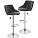 BestOffice Bar Stools Bar Stools Swivel Stool Height Adjustable Bar Chairs with Back PU Leather Swivel Bar Stool Set of 2 Kitchen Counter Stools Dining Chairs