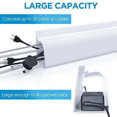 Yecaye 4 Pack Desk Cable Management Tray Large Capacity J Channel