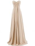 Chiffon Long Bridesmaid Dresses Sweetheart Prom Evening Gowns Party Formal Plus Size Dress Champagne US 10