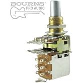 Bourns Dual Mini Guitar Potentiometer w/Push Pull Switch, 250K Audio, Solid Shaft