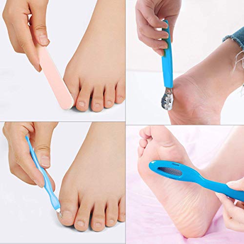 LUVODI 8 in 1 Professional Foot File Rasp Pedicure Kit Callus Cuticle Remover Tool Set for Hard Cracked Dead Skin Corns Best Foot Care for Men Women - Thumbnail 2
