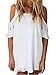 SUNNOW Women's Round Neck Sleeveless Hollow Lace Splicing Dress (Asian S/US(4), White)