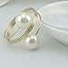 Elinq Set of 12 Imitation Pearls Napkin Rings for Wedding, Party, Holiday, Dinner Decor(Gold)