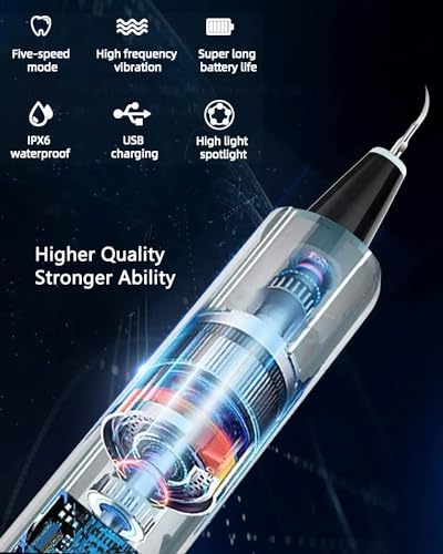 KOWVOWZ Pet Ultrasonic Tooth Cleaner Toothbrush,Dog Tooth Brushing Kit with LED Lamp,Dog Plaque Remover for Teeth,Tartar Remover for Teeth Stains for Dog and Cat