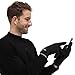 LETHMIK Mens Non-Slip Winter Gloves,Touchscreen Thick Knit Texting Gloves with Warm Wool Lining Black