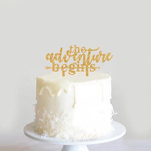 Karoo Jan Gold The Adventure Begins Arrow Funny Wedding Cake Topper Engagement Party Decoration Gift Karoo Jan Gold The Adventure Begins Arrow Funny Wedding Cake Topper Engagement Party Decoration Gift