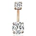 GAGABODY 14G 3/8inch(10mm) 316L Surgical Steel Rose Gold Belly Button Navel Rings with CZ (Clear)