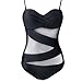Roybens One Piece Mesh Swimsuit Swimwear Push up Monokini