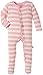 Kickee Pants Girls' Baby Footie, Lotus Stripe, 0-3 Months