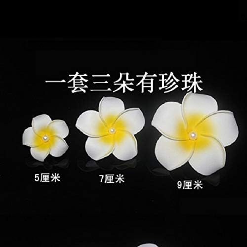 Fashion Frangipani Hairpin Side Folder Hair Clip Barrette Hair pin Comb Claw Seaside Resort Beach Head Flower Hair Accessories Bridal Headdress Love Rice hut (5 7 9cm Pearl Flower Hairpin