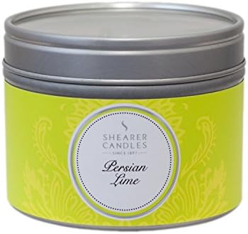 ShearerCandles Persian Lime Small Scented Silver Tin Candle - White