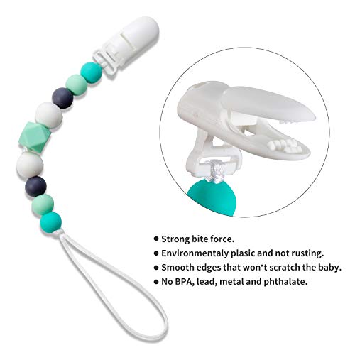 image for LIUYAXI Silicone Pacifier Clip for Baby Boys & Girls, 4 Pack Paci Clip