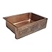 Sinkology SK303-33SC Farmhouse Ganku Farmhouse Copper Sink 33 In. Single Bowl Copper Kitchen Sink with Scroll Design