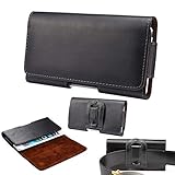 iPhone 8 Belt Case, iPhone 6 6S iPhone 7 Case with Belt Clip, Tading Premium Real Leather Holster Belt Pouch with Dual Loops for iPhone 6/6S/7/8 4.7 Inch Cell Phone Carrying Holder - Black/Horizontal