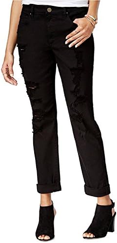 RACHEL Rachel Roy Women's Ripped Girlfriend Jeans (Black Dahlia Wash, 29)