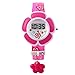 TOPCABIN Kid Children Girls Novelty Cute Flower Shape Digital Watch Rose Red