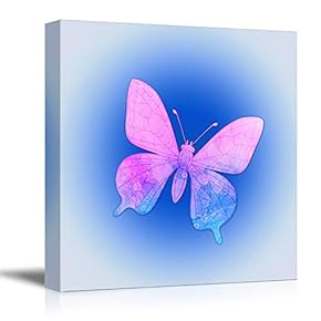 Canvas Wall Art Colorful Butterfly Pictures Home Wall Decorations for Bedroom Living Room Paintings Canvas Prints Framed - 12x12 inches