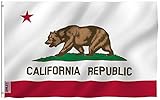 ANLEY [Fly Breeze] 3x5 Feet California State Flag - Vivid Color and UV Fade Resistant - Canvas Header and Double Stitched - Calif. CA Flags Polyester with Brass Grommets 3 X 5 Ft