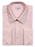 Modena Mens Solid Pink French Cuff Dress Shirt