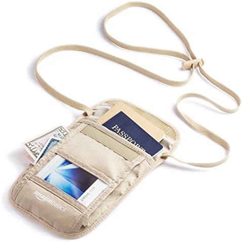 Amazon Basics RFID Travel Neck Passport Holder Wallet - Khaki 3 Amazon Basics RFID Travel Neck Passport Holder Wallet - Khaki