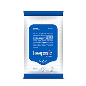 KeepSafe by Marico Hygiene Hand Wipes with Anti-bacterial Actives, Rich in Aloe & Glycerin, Skin-friendly, No Sulphate…