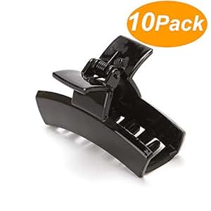 Amazon.com: Yishenyishi 10 Pack Black Jaw Clips For Thick ...