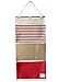 LINENLUX Over The Door Organizer Wall Closet Hanging Storage Bag Multilayer Linen Fabric Pouch Debris (Red,11.8x25.1In)