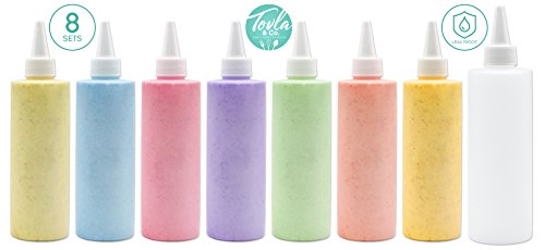 8-Pack Tovla Leak-Proof Plastic Squeeze Bottles with White Cap (8 oz) Ideal for Sauce, Ketchup, BBQ, Dressing, Paint, Workshop, Pancake Art, and More