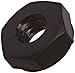 Nylon 6/6 Small Pattern Machine Screw Hex Nut, Black, #4-40 Thread Size, 1/4
