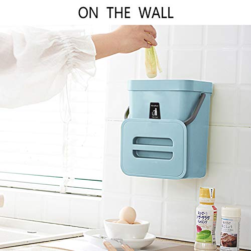 KaryHome Hanging Small Trash Can with Lid Under Sink for Kitchen,Food
