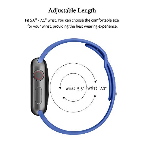 SWEES Sport Silicone Band Compatible Apple Watch 38mm 40mm, Soft Silicone Slim Thin Narrow Small Replacement Strap for iWatch Series 4, Series 3, Series 2, Series 1, Sport & Edition Women, Delft Blue