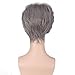 FESHFEN Pixie Cut Wigs Synthetic Short Pixie Haircut Wig with Bangs Gray Wig Harajuku Gradient Daily Granny Grey Stylish Cosplay Wig Short Bob Hair Wig For Women