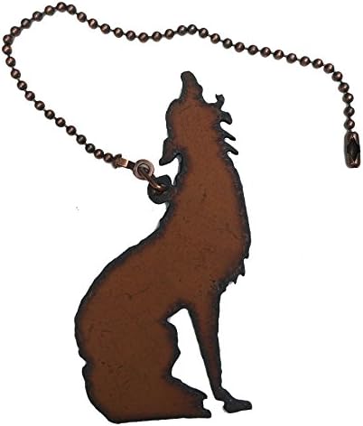 Southwestern Home Decor Rustic Metal Coyote Fan Pull Decorative Light Pull