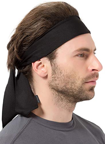 Head Tie & Sports Headband - Keep Sweat & Hair Out of Your Face - Ideal for Running, Working Out, Tennis, Karate, Athletics & Pirates. Performance Stretch & Moisture Wicking