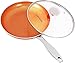 Utopia Kitchen Induction Bottom 9.5 Inches Copper Nonstick Frying Pan with Glass Lid and Stainless Steel Handle - Multipurpose Use for Home Kitchen and Restaurant