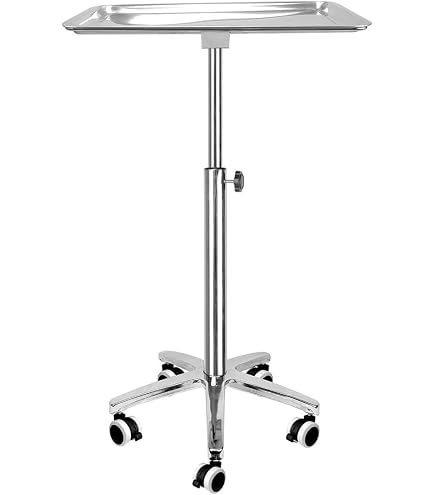 thumbnail image 2 of Dukal Single Post Mayo Stand – 19x22 Tray, Adjustable Height 31-50H – Medical/Clinic 2 of 6