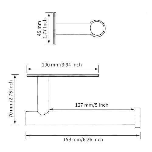 Lyyes Bathroom Tissue Holder, Toilet Paper Holder Self Adhesive No Drilling Brushed Stainless Steel Paper Roll Holder Wall Mount Bathroom Accessories Towel Holder