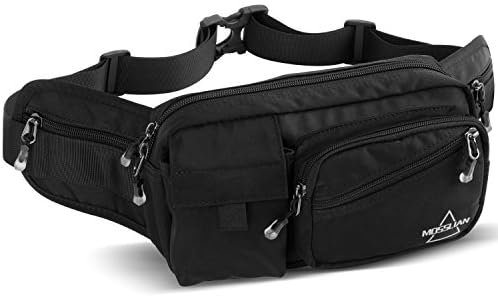 MOSSLIAN Fanny Pack.Multiple Packs Waist Pack- 6 packs,large size Bum Bag,Waterproof Nylon.Fashion Belt Bag for men&women, Perfect for Festival, Travel,Running,Hiking
