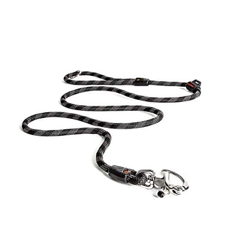 EZYDOG Marine Training Slip Dog Lead | 1.7m, Climbing Rope, All-In-One, One-Size-Fits-All, Silicon Waste Bag Keeper,Easy to Slip On, No Harness or Collar Needed, Sailing Snap Clip, (Regular, Black)